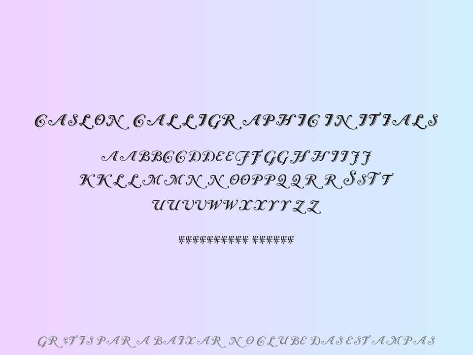 Fonte Caslon Calligraphic Initials Grátis Para Baixar