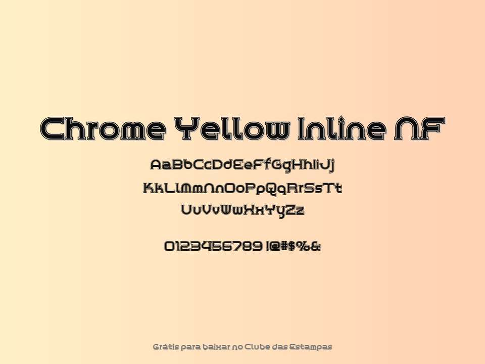 Fonte Chrome Yellow Inline Nf Grátis Para Baixar