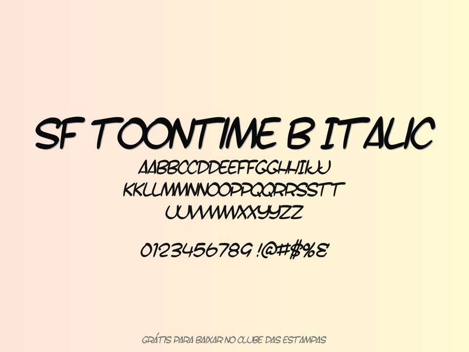 Fonte Sf Toontime B Italic Grátis Para Baixar