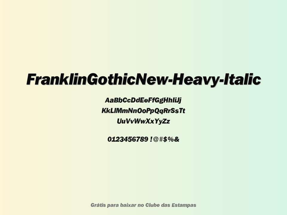 Fonte Franklingothicnew Heavy Italic Grátis Para Baixar