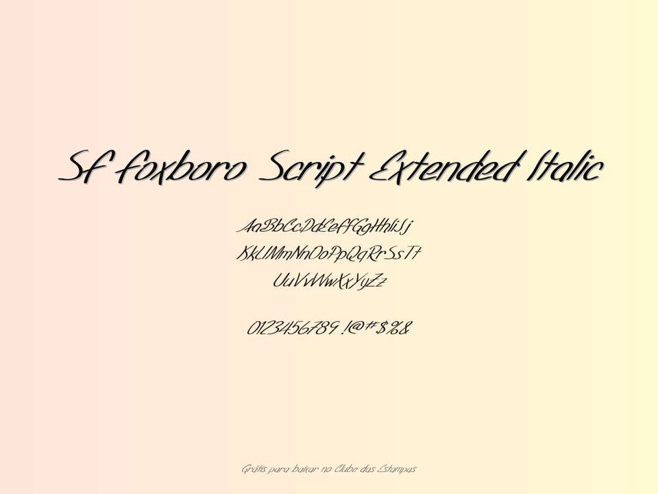 Fonte Sf Foxboro Script Extended Italic Grátis Para Baixar