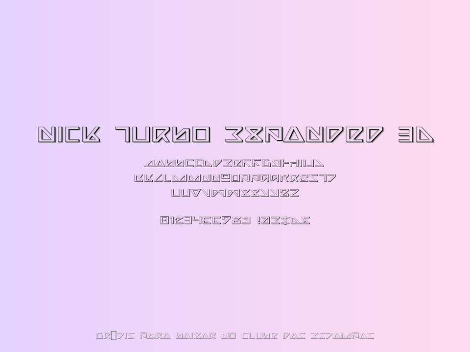 Fonte Nick Turbo Expanded 3d Grátis Para Baixar