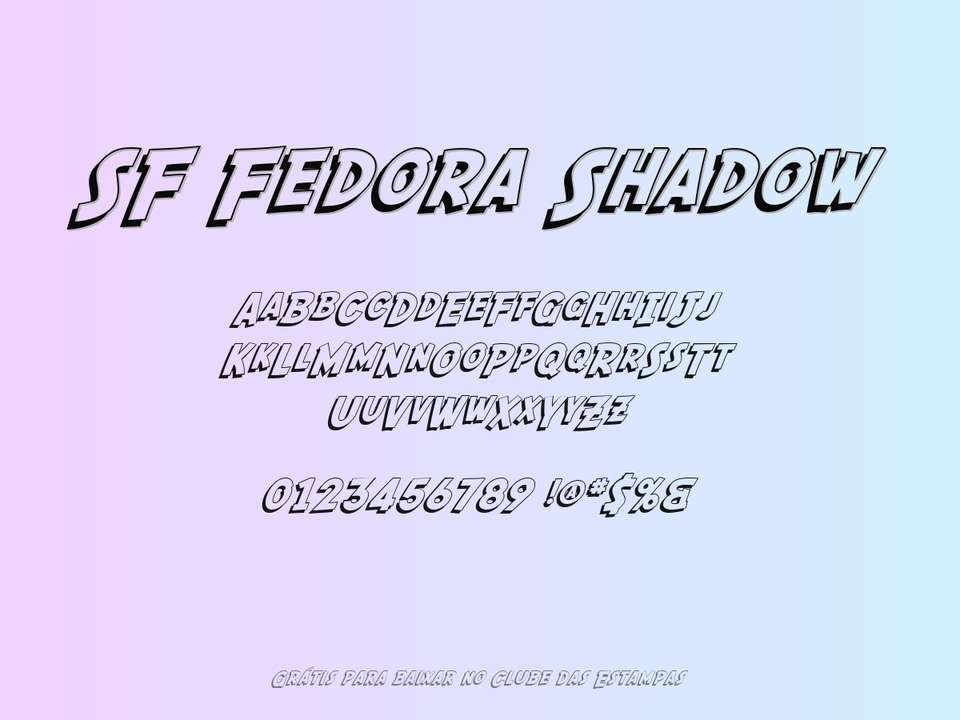 Fonte Sf Fedora Shadow Grátis Para Baixar