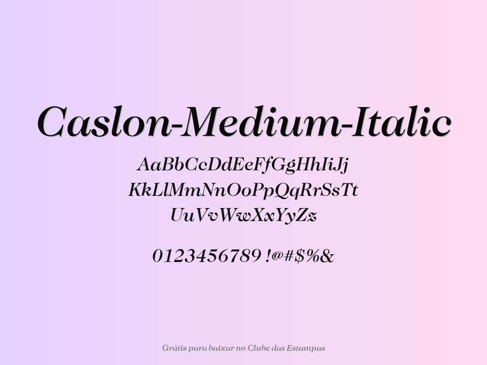 Fonte Caslon Medium Italic Grátis Para Baixar