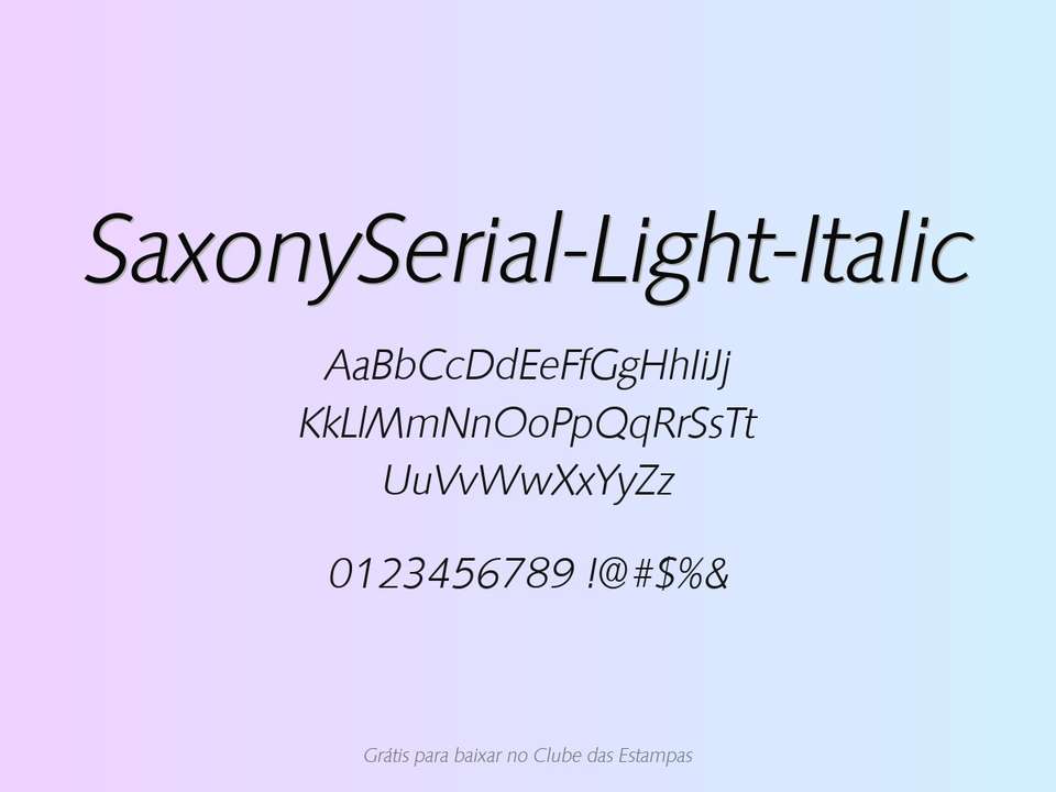 Fonte Saxonyserial Light Italic Grátis Para Baixar