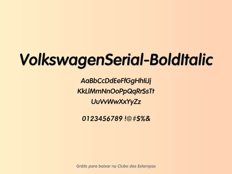 Fonte Volkswagenserial Bolditalic Grátis Para Baixar