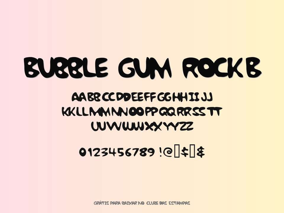 Fonte Bubble Gum Rockb Grátis Para Baixar