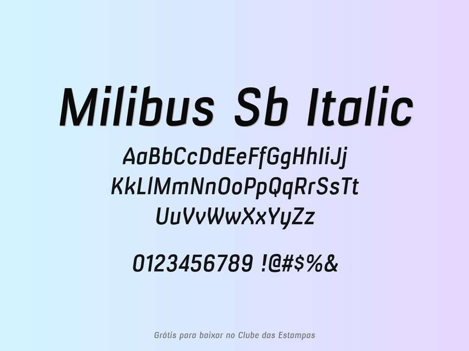 Fonte Milibus Sb Italic Grátis Para Baixar