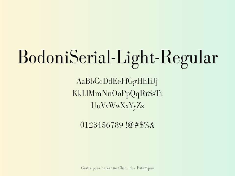 Fonte Bodoniserial Light Regular Grátis Para Baixar