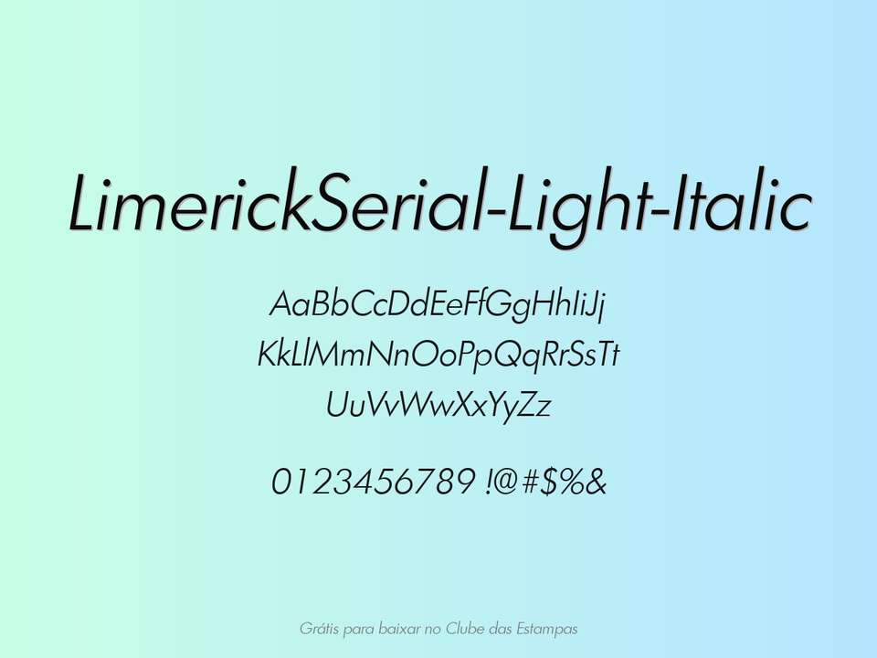 Fonte Limerickserial Light Italic Grátis Para Baixar