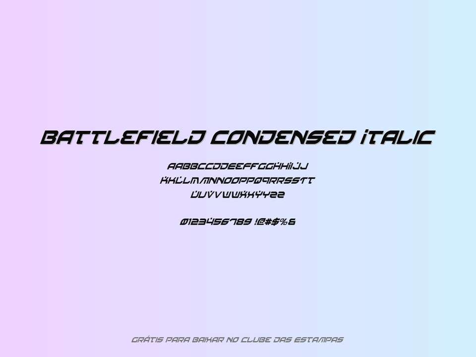 Fonte Battlefield Condensed Italic Grátis Para Baixar