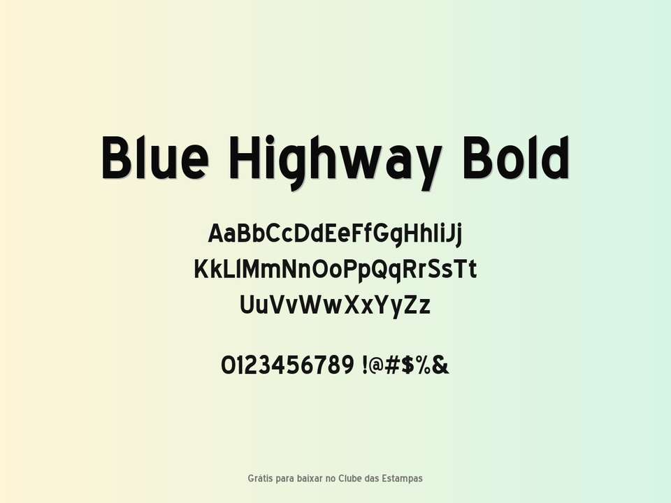 Fonte Blue Highway Bold Grátis Para Baixar