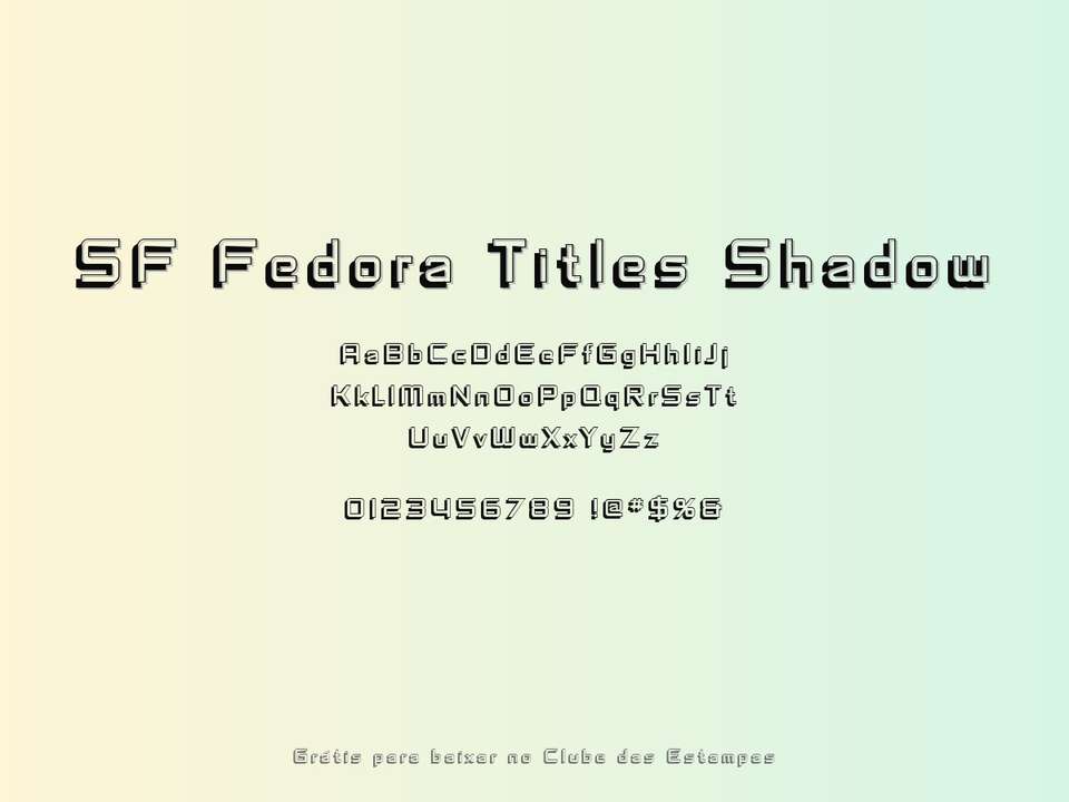 Fonte Sf Fedora Titles Shadow Grátis Para Baixar
