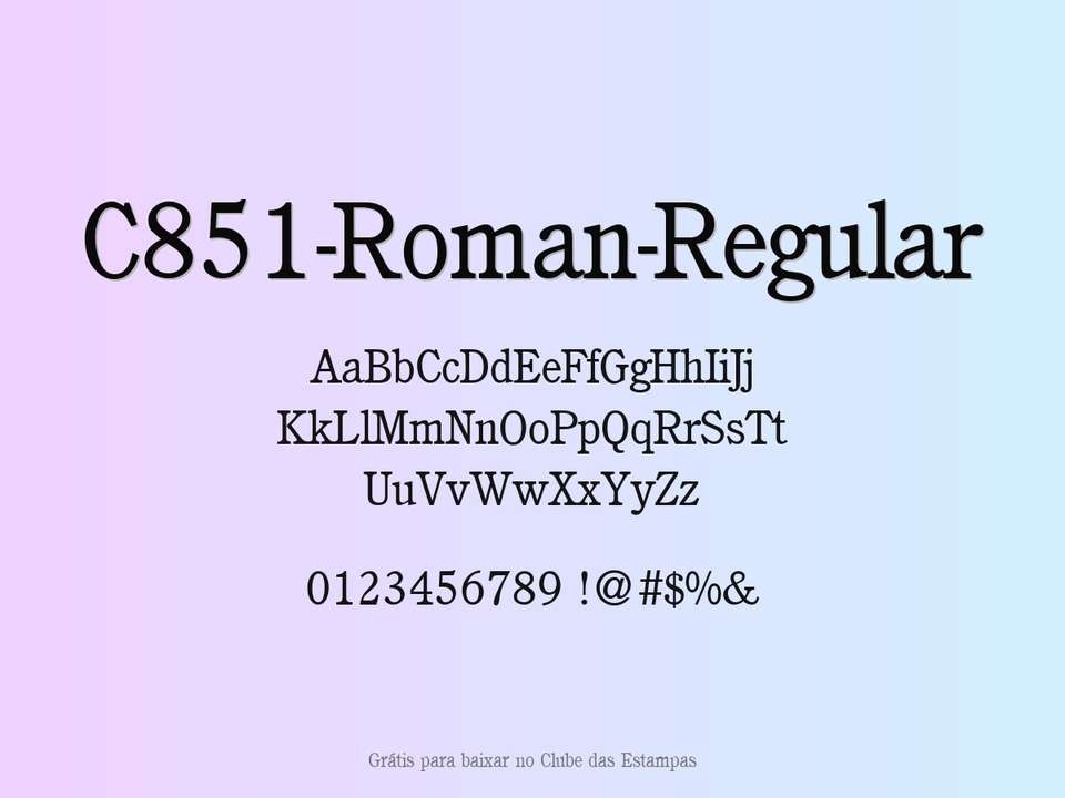 Fonte C851 Roman Regular Grátis Para Baixar