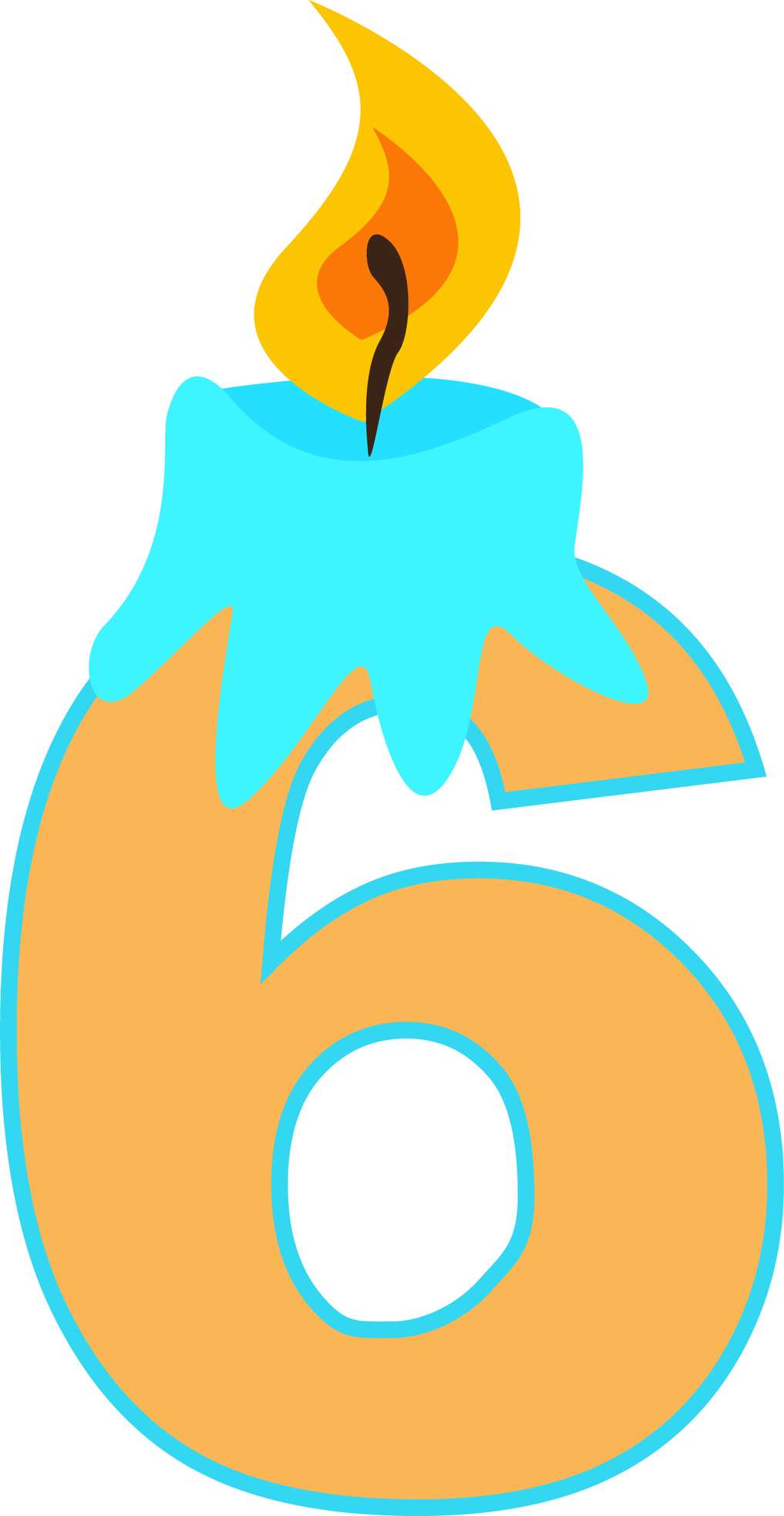 Elemento Numeral Aniversário Vela 6 Seis Anos (7)