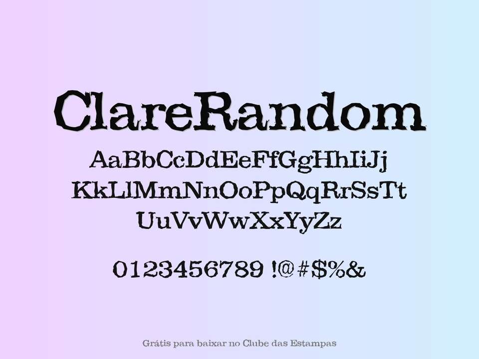 Fonte Clarerandom Grátis Para Baixar