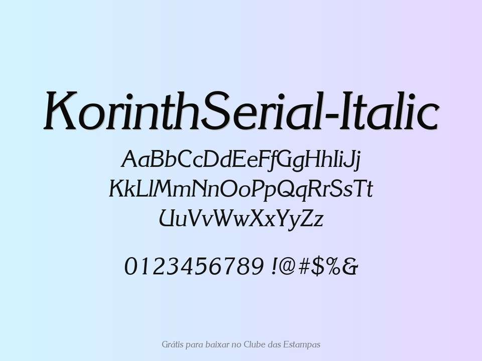 Fonte Korinthserial Italic Grátis Para Baixar