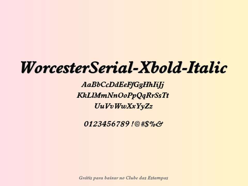 Fonte Worcesterserial Xbold Italic Grátis Para Baixar