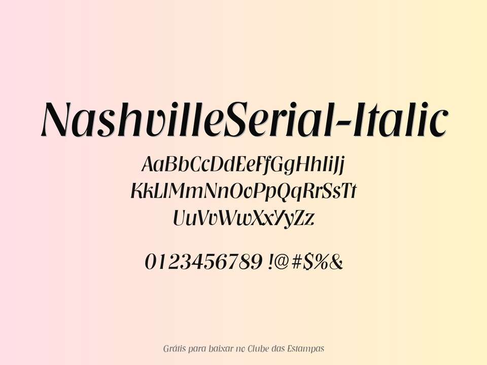 Fonte Nashvilleserial Italic Grátis Para Baixar