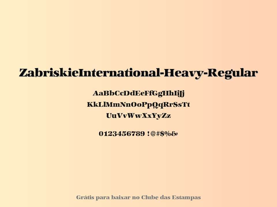 Fonte Zabriskieinternational Heavy Regular Grátis Para Baixar