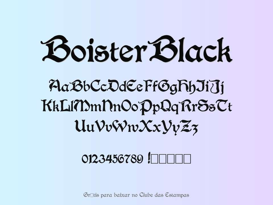 Fonte Boisterblack Grátis Para Baixar