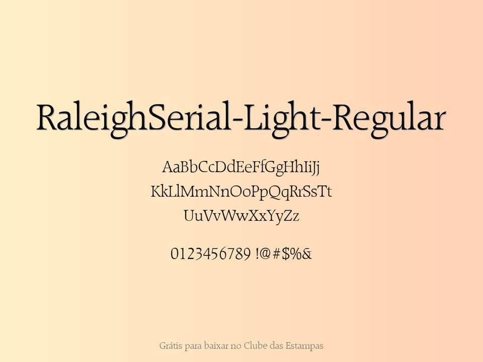 Fonte Raleighserial Light Regular Grátis Para Baixar