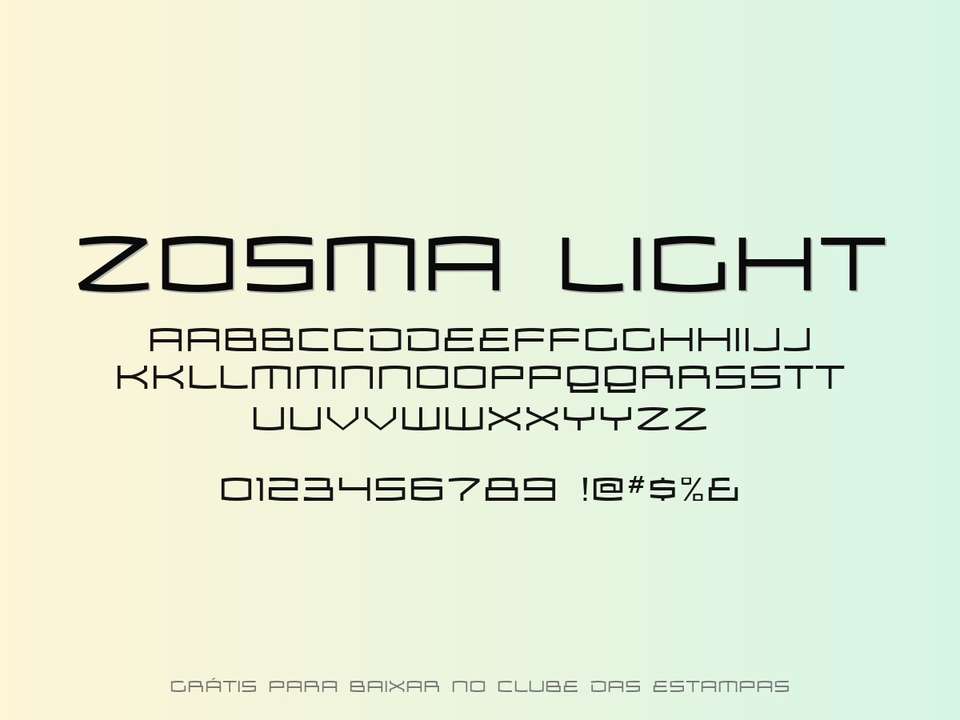 Fonte Zosma Light Grátis Para Baixar