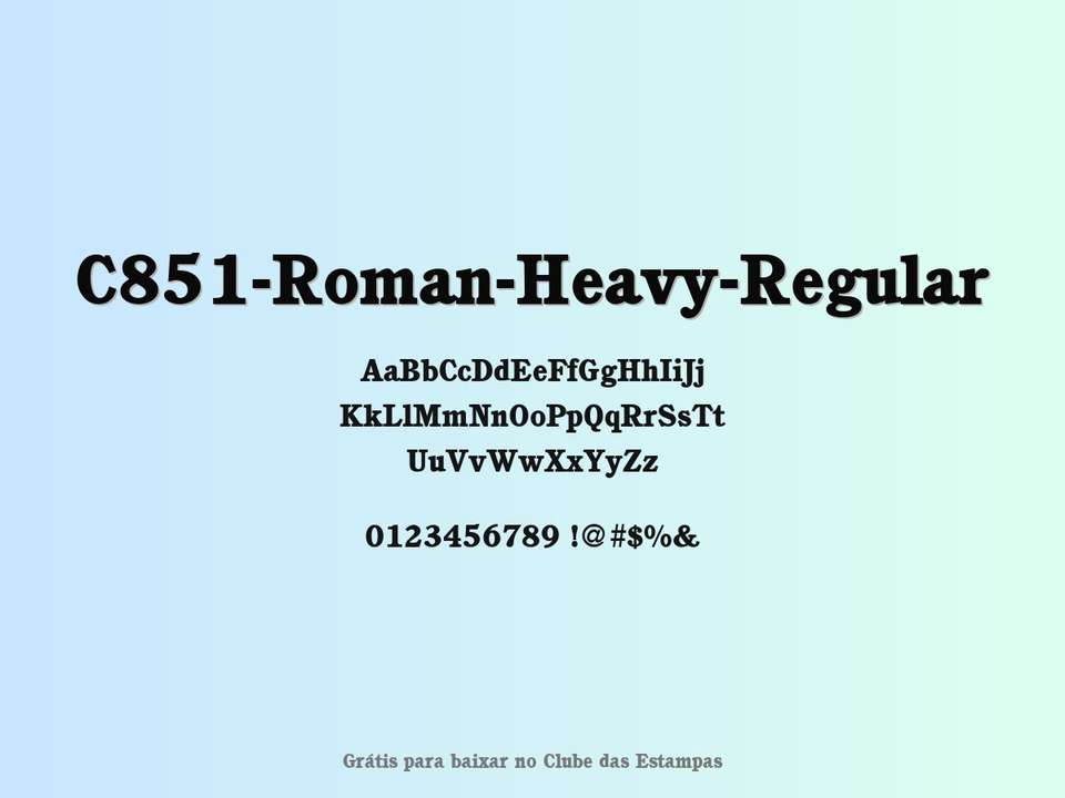 Fonte C851 Roman Heavy Regular Grátis Para Baixar