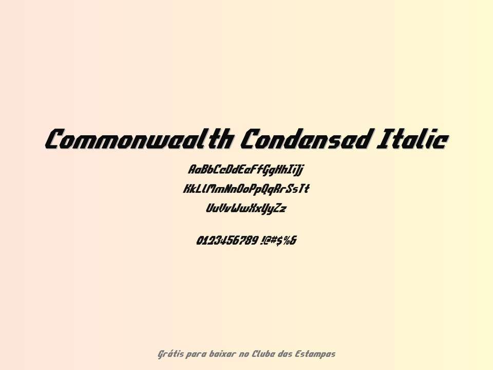 Fonte Commonwealth Condensed Italic Grátis Para Baixar
