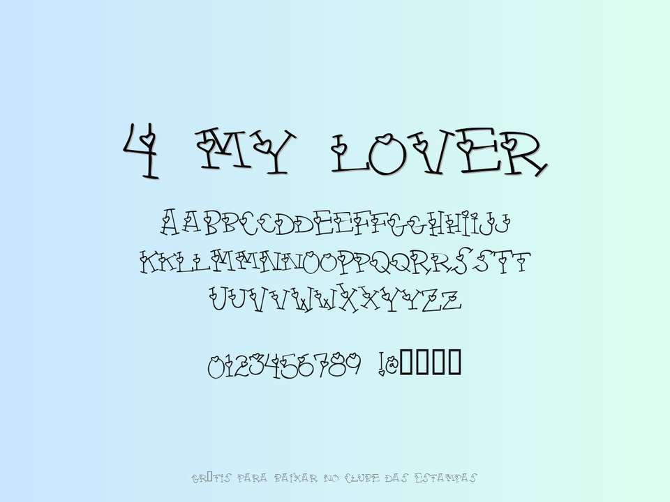 Fonte 4 My Lover Grátis Para Baixar