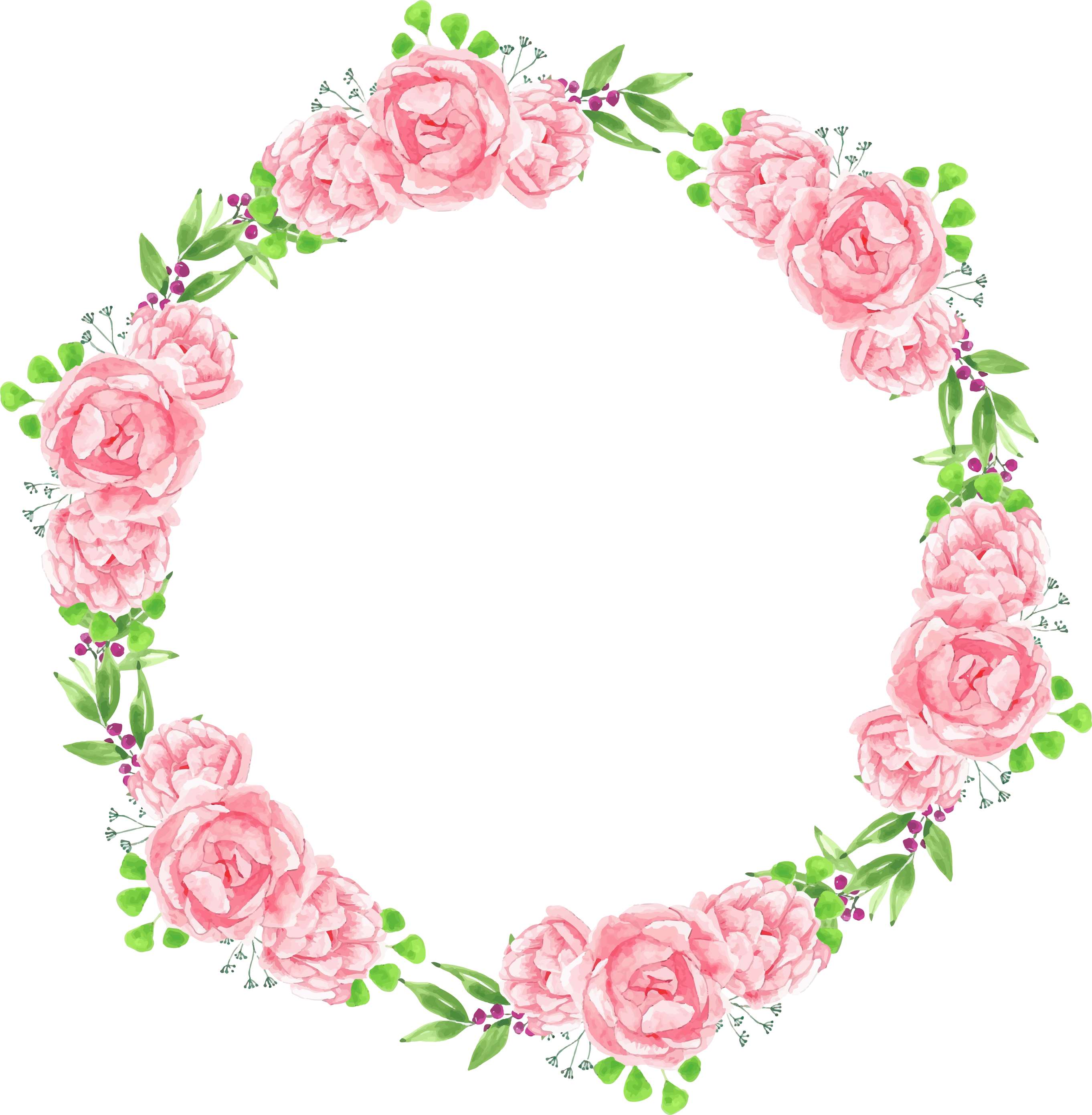 Elemento Frama Flores Coroa De Flor Moldura Floral Png