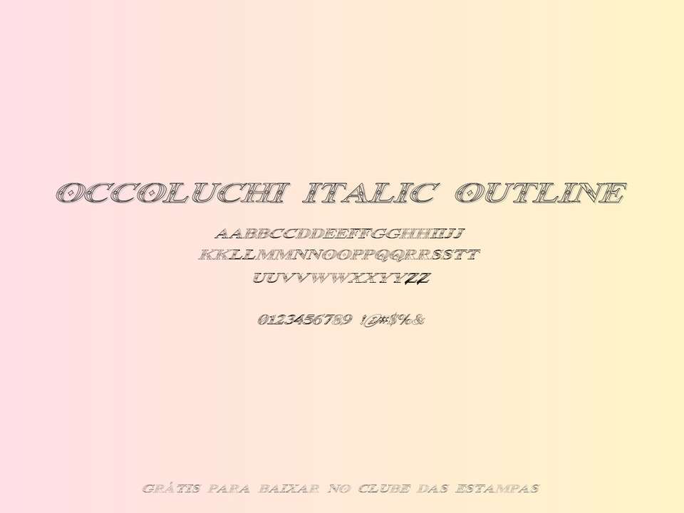 Fonte Occoluchi Italic Outline Grátis Para Baixar