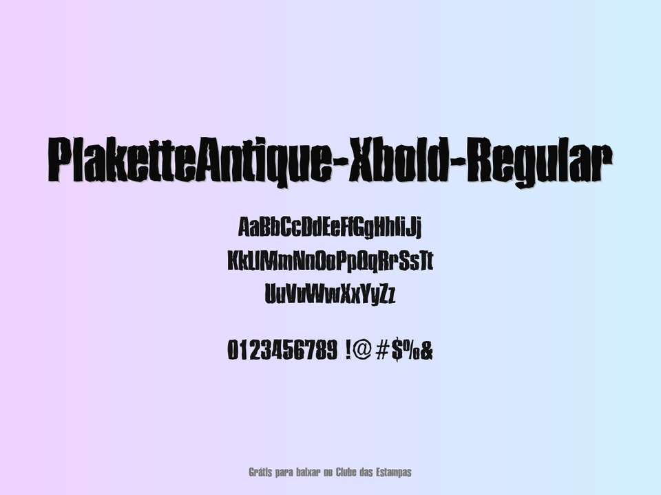 Fonte Plaketteantique Xbold Regular Grátis Para Baixar