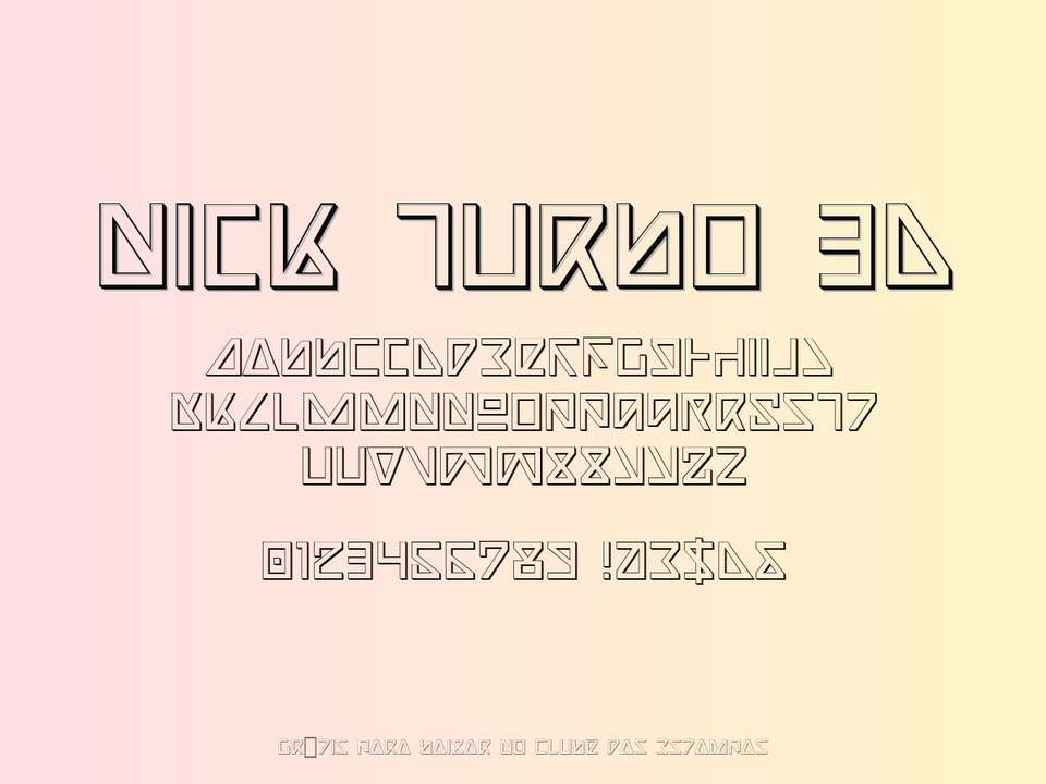 Fonte Nick Turbo 3d Grátis Para Baixar