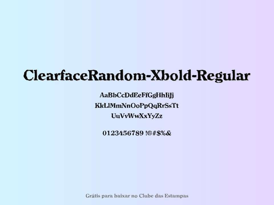 Fonte Clearfacerandom Xbold Regular Grátis Para Baixar