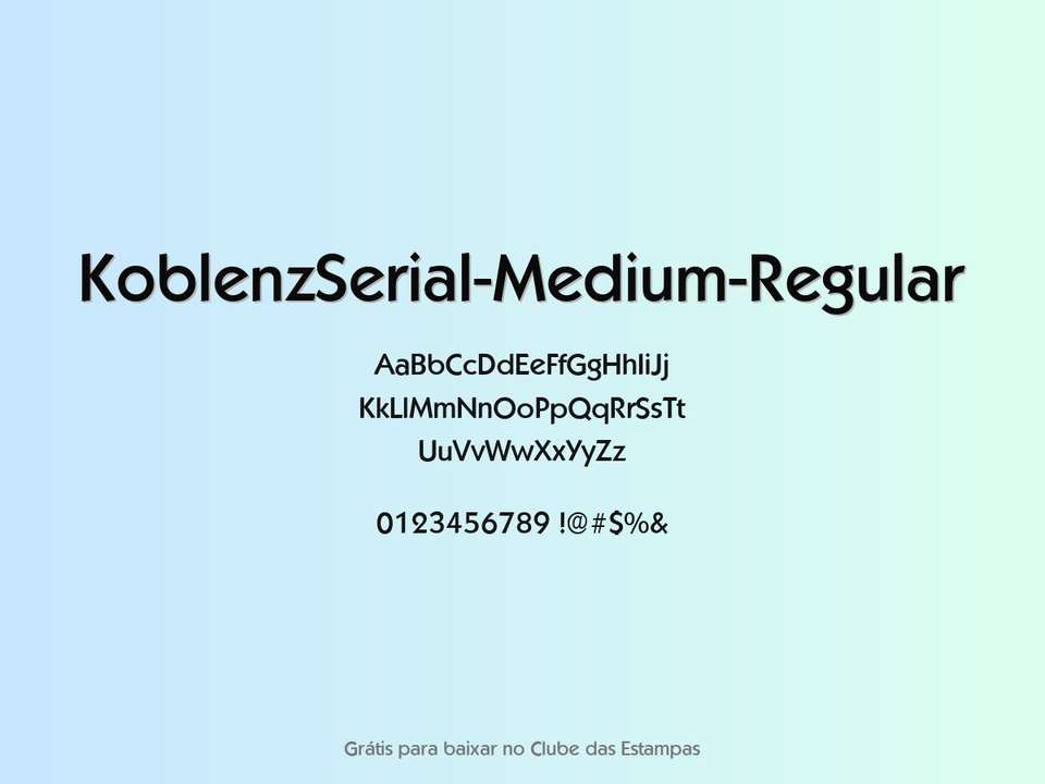 Fonte Koblenzserial Medium Regular Grátis Para Baixar