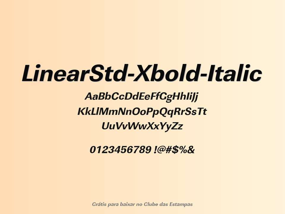 Fonte Linearstd Xbold Italic Grátis Para Baixar