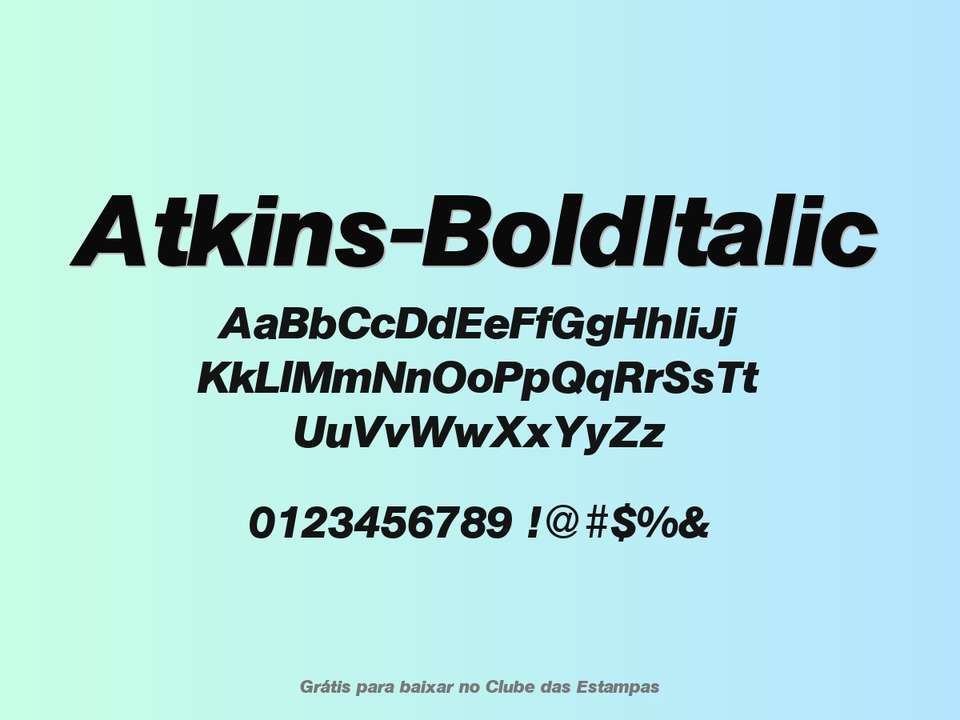 Fonte Atkins Bolditalic Grátis Para Baixar