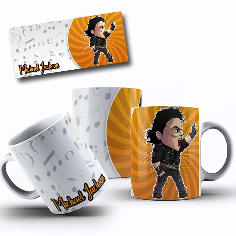 Arte Para Caneca Michael Jackson Personagem Cartoon 25