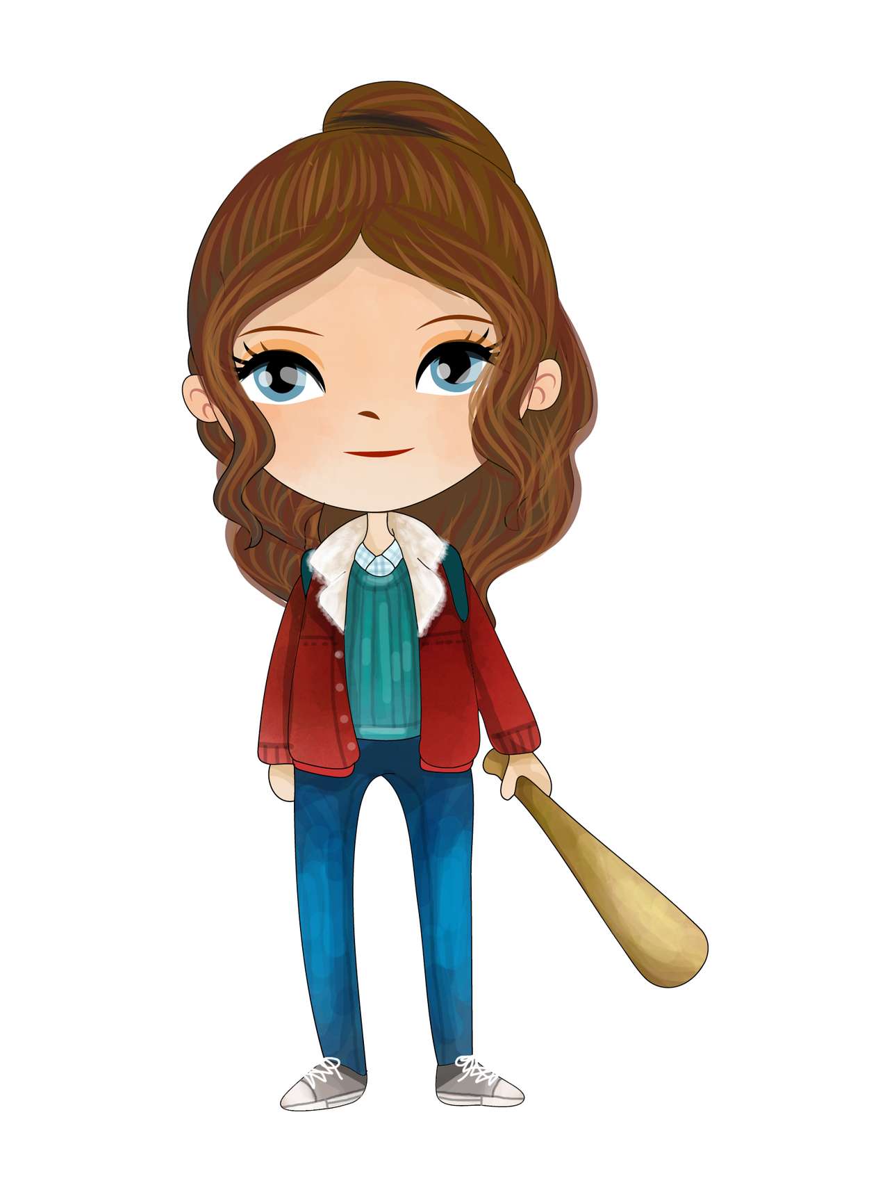 Personagem Feminina Com Taco Esportes Png Grátis Para Baixar