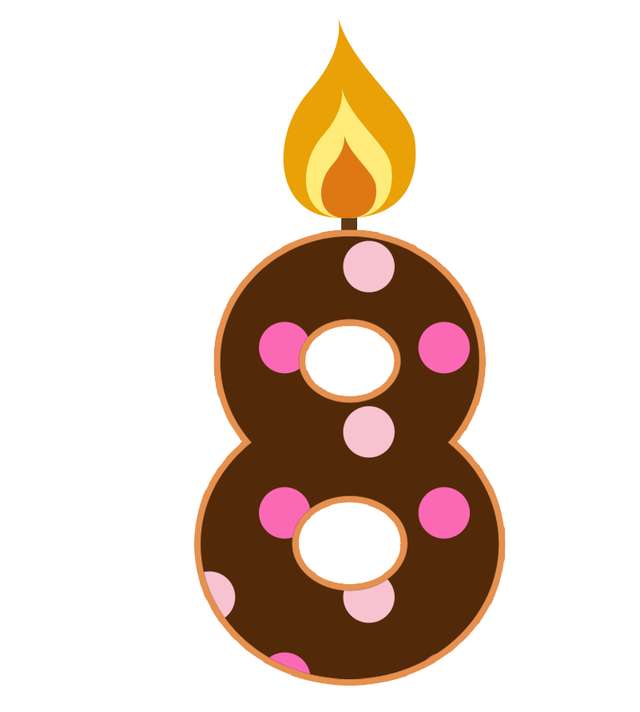 Elemento Numeral Aniversário Vela 8 Oito Anos Png (4)