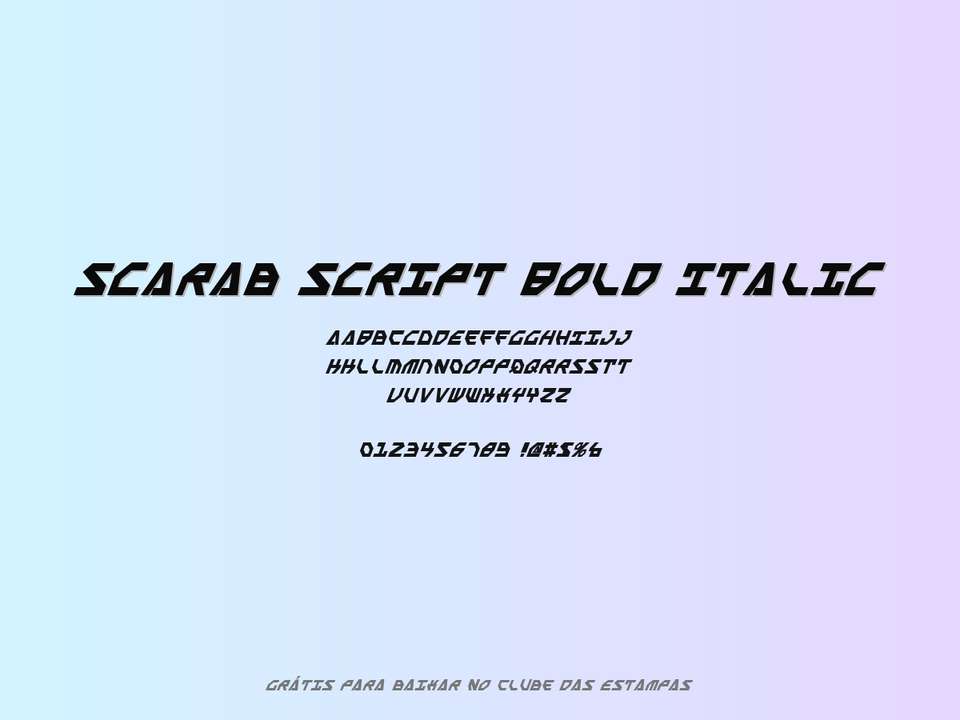 Fonte Scarab Script Bold Italic Grátis Para Baixar