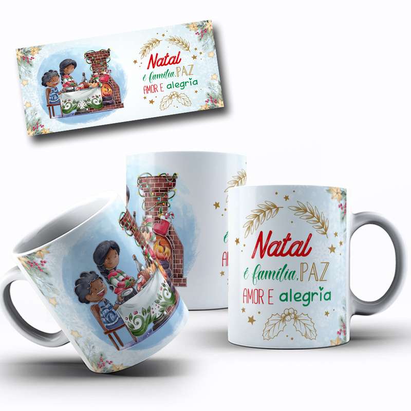 Arte Para Caneca Natal Familia Paz Amor Alegria 61