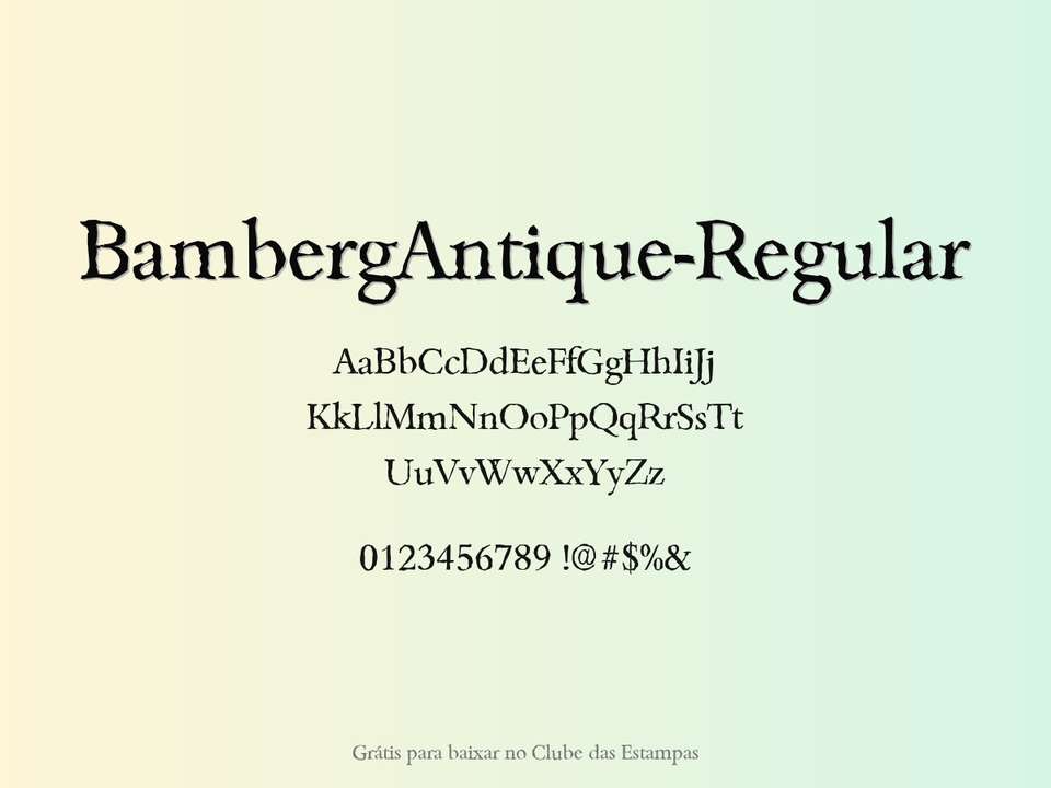 Fonte Bambergantique Regular Grátis Para Baixar