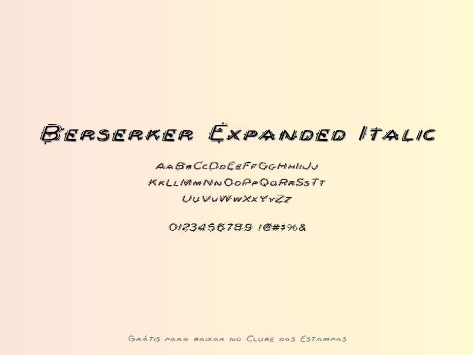 Fonte Berserker Expanded Italic Grátis Para Baixar