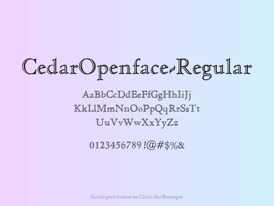 Fonte Cedaropenface Regular Grátis Para Baixar