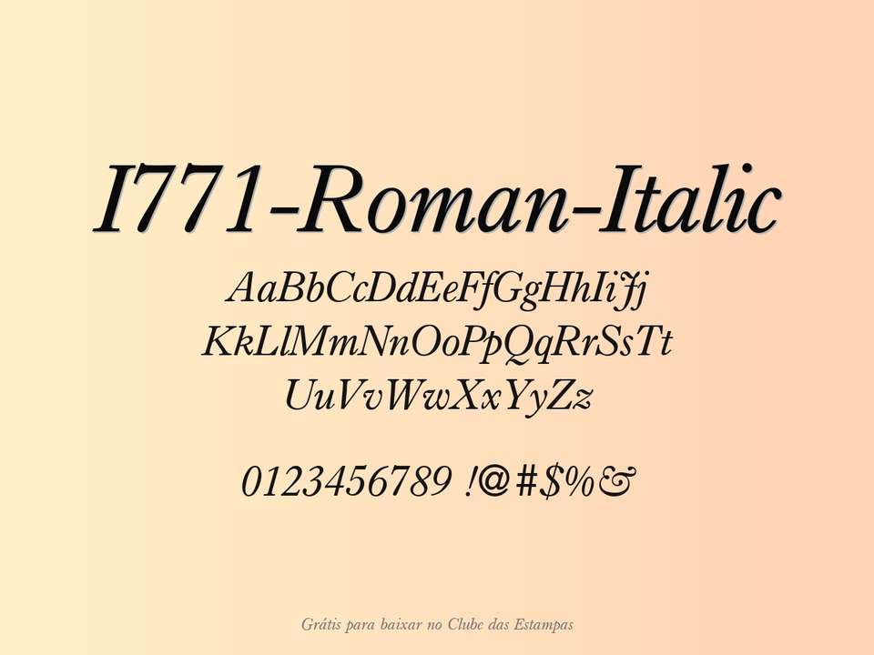 Fonte I771 Roman Italic Grátis Para Baixar
