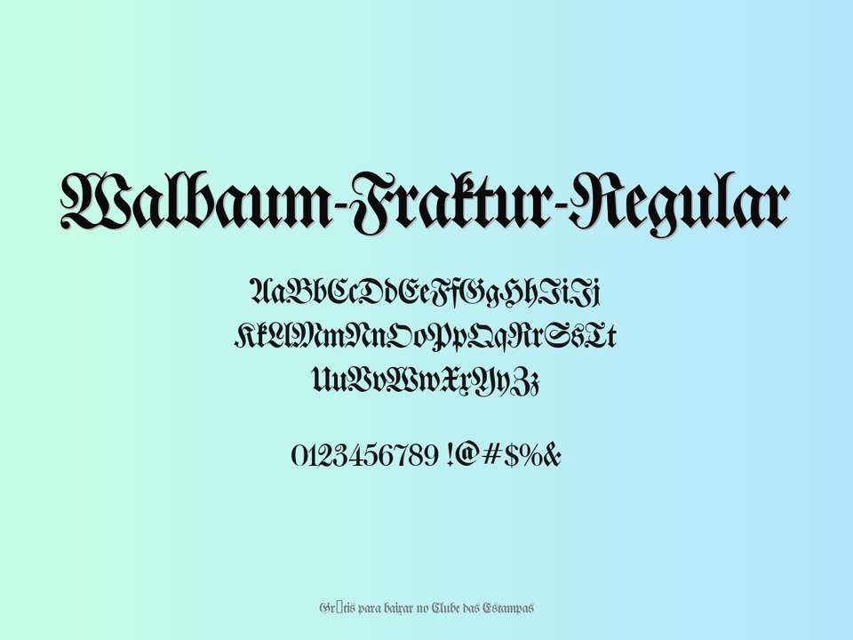 Fonte Walbaum Fraktur Regular Grátis Para Baixar