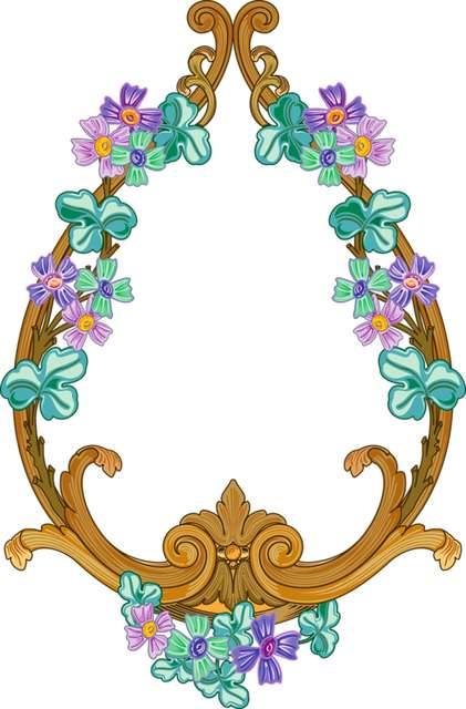 Moldura Ornamental De Trevos E Flores Decoração Png Grátis Para Baixar