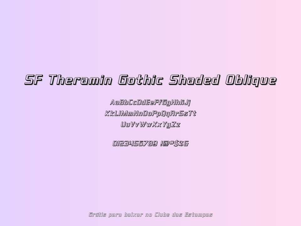 Fonte Sf Theramin Gothic Shaded Oblique Grátis Para Baixar
